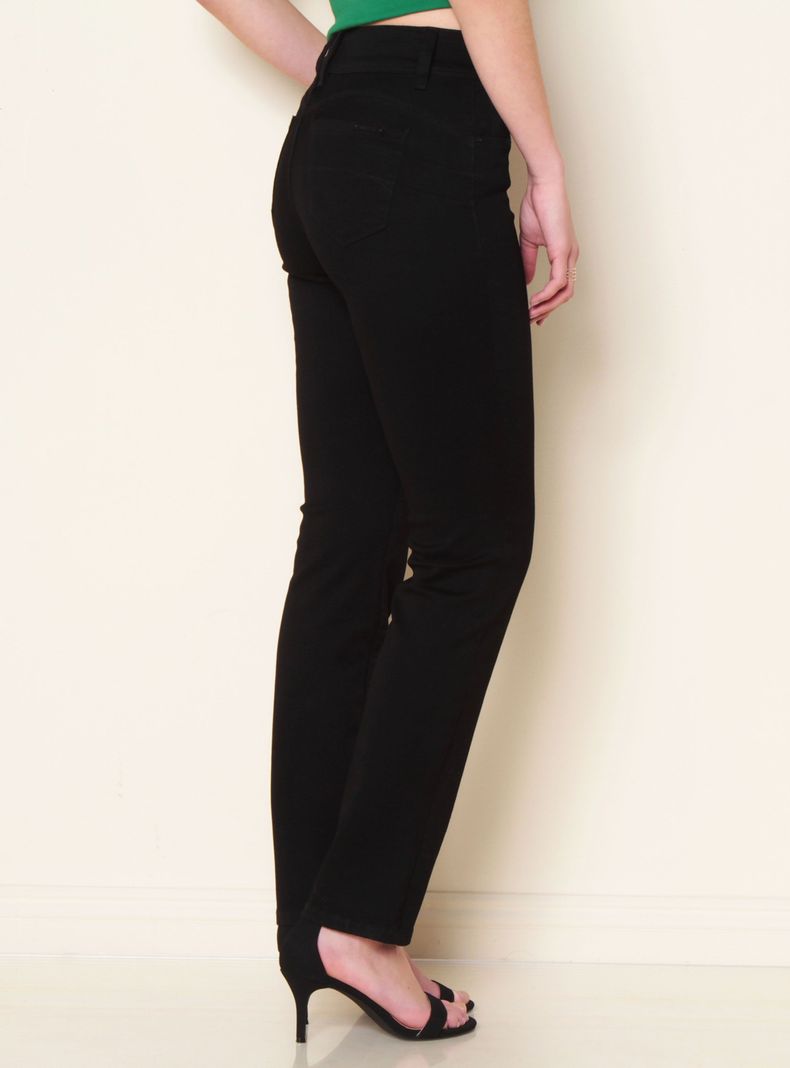 Jeans Slim Tiro Alto Pretina Media 2 Botones Push Up-1