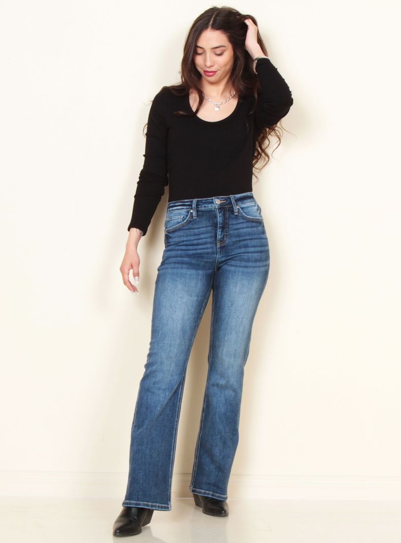Jeans Flare Tiro Alto Push Up-3