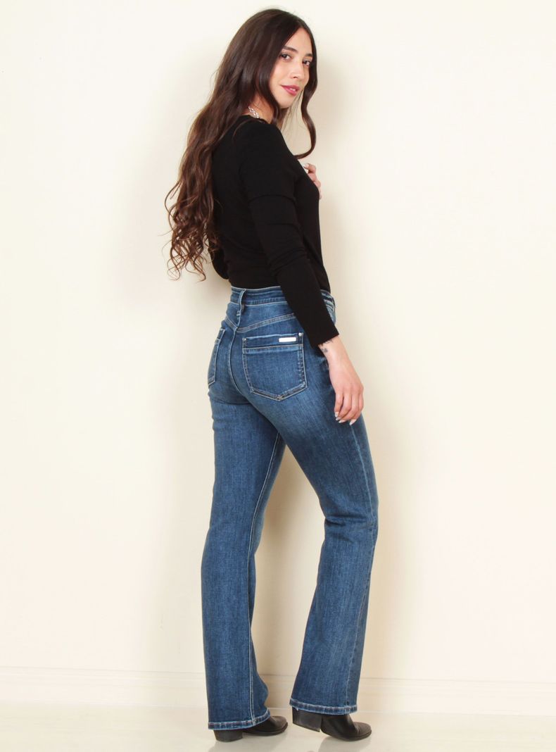 Jeans Flare Tiro Alto Push Up-4
