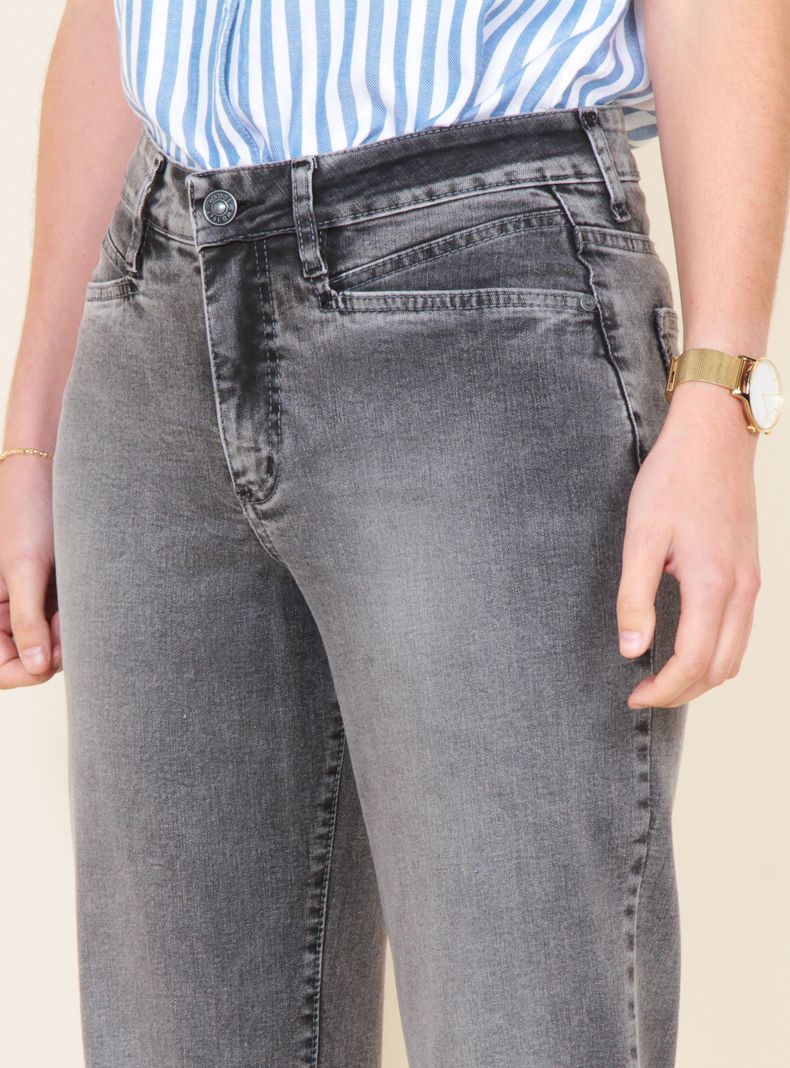 Jeans Recto Clásico Tiro Alto Pretina-2