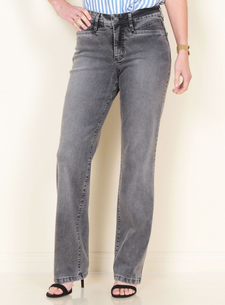 Jeans Recto Clásico Tiro Alto Pretina-0