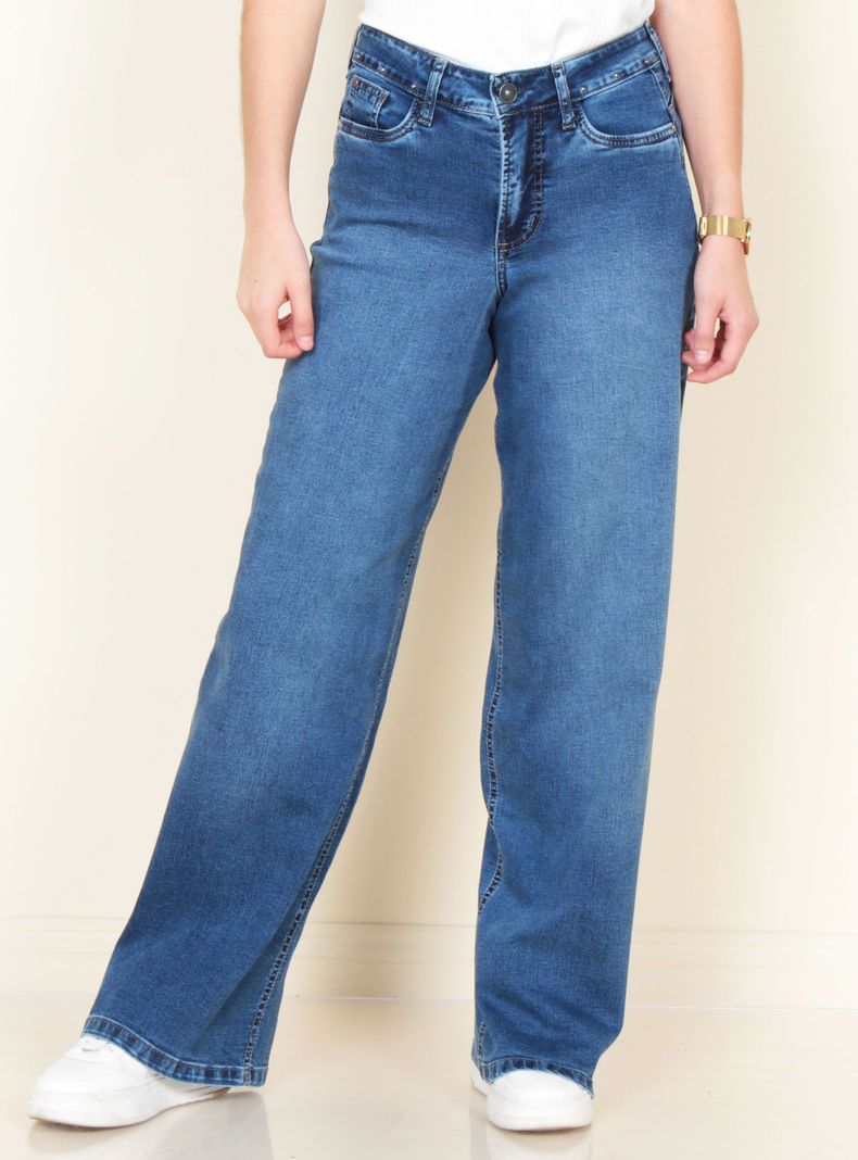 Jeans Recto Tiro Alto Pretina-0