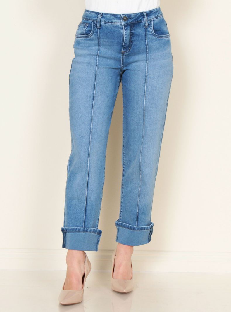 Jeans Ballon Tiro Alto Alforza Basta Roll Up Pretina-0