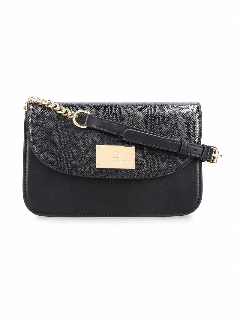 Cartera Crossbody con Textura y Cadena Metálica-2