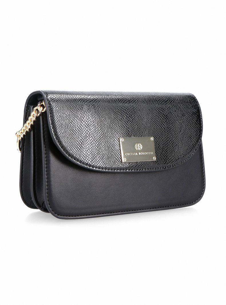Cartera Crossbody con Textura y Cadena Metálica-3