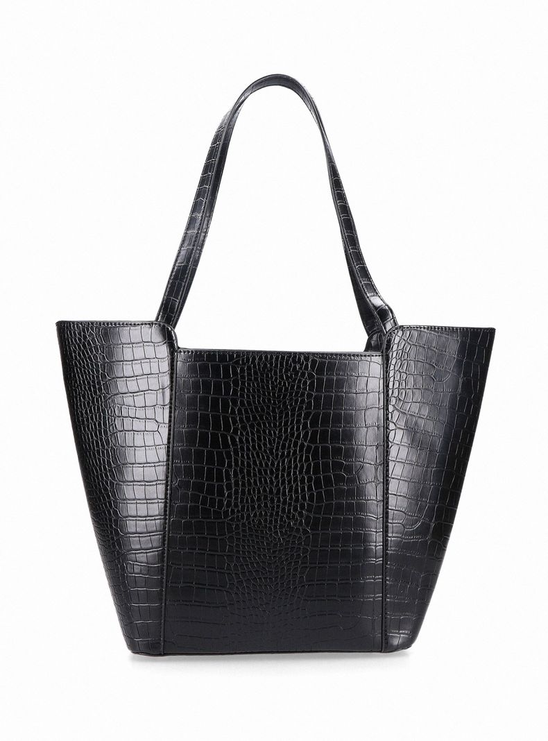 Cartera Totebag con Textura Croco Efecto Cuero-4
