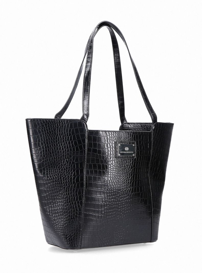 Cartera Totebag con Textura Croco Efecto Cuero-3