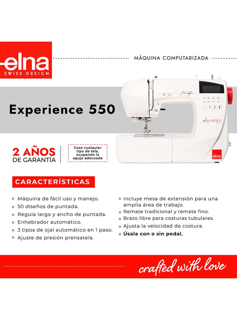 Máquina de Coser Computarizada Elna eXperience 550-6