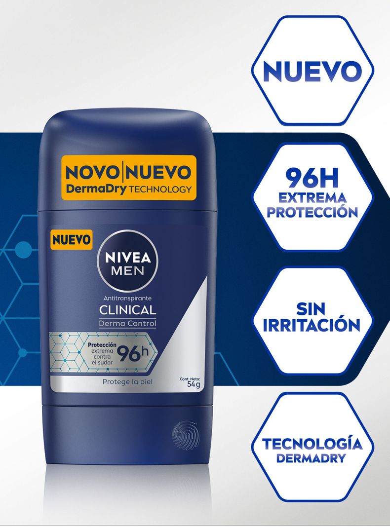 Clinical Antitranspirante en Barra M 50 ml-1