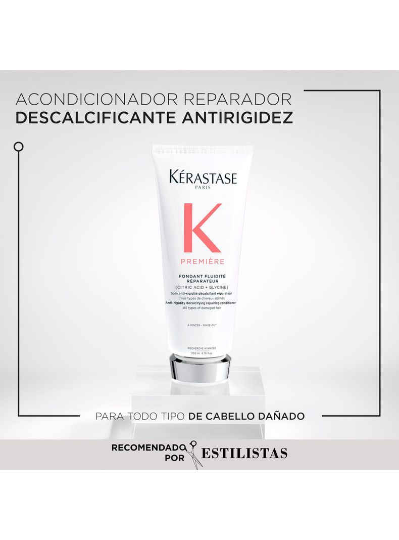 Set Reparación Cabello Premiere Concentré Décalcifiant Ultra-Réparateur 250ml + Shampoo Bain Décalcifiant Réparateur 250ml + Acondicionador Fondant Fluidité Réparateur 200ml Kérastase-3