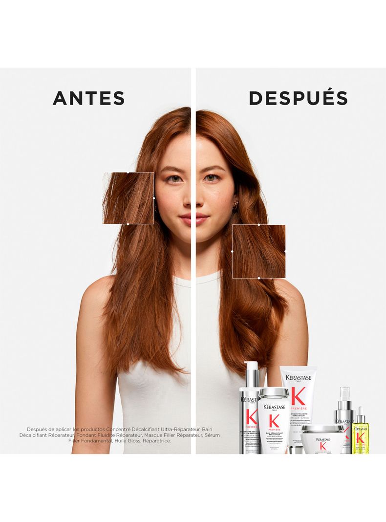 Set Reparación Cabello Premiere Concentré Décalcifiant Ultra-Réparateur 250ml + Shampoo Bain Décalcifiant Réparateur 250ml + Acondicionador Fondant Fluidité Réparateur 200ml Kérastase-5