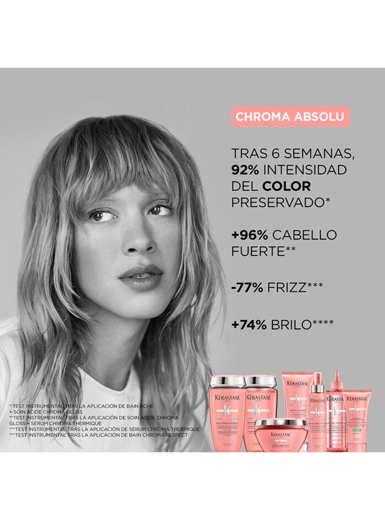 Set Reparación Cabello con Color Chroma Absolu Shampoo 250ml + Acondicionador 200ml + Serúm Chroma Thermique 150ml Kérastase-4