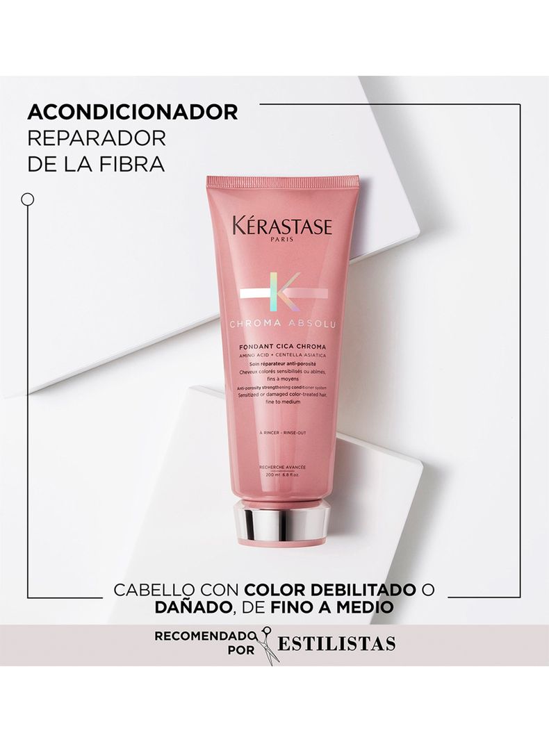 Set Reparación Cabello con Color Chroma Absolu Shampoo 250ml + Acondicionador 200ml + Serúm Chroma Thermique 150ml Kérastase-2