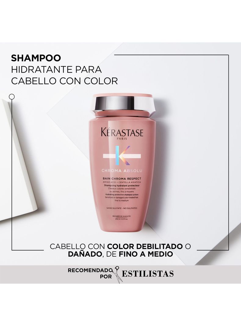 Set Reparación Cabello con Color Chroma Absolu Shampoo 250ml + Acondicionador 200ml + Serúm Chroma Thermique 150ml Kérastase-1