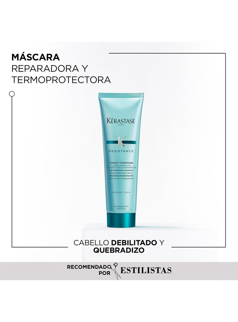 Set Reparación Cabello Debilitado Resistance Shampoo 250ml + Acondicionador 200ml + Crema Termoprotectora 150ml Kérastase-3