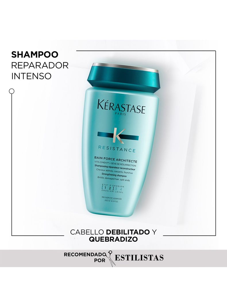 Set Reparación Cabello Debilitado Resistance Shampoo 250ml + Acondicionador 200ml + Crema Termoprotectora 150ml Kérastase-1