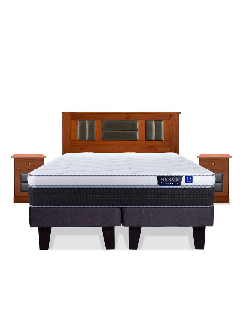 Cama Europea Nexus 2 Plazas Box Base Dividida + Set de Muebles Lorraine-2