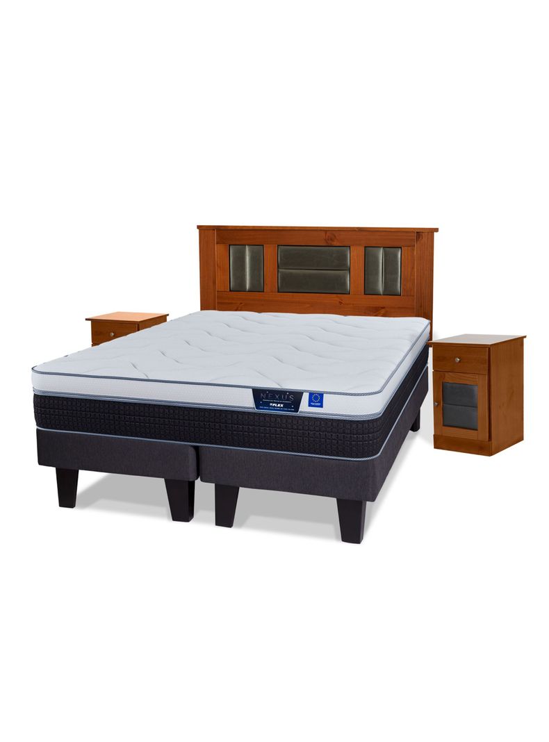 Cama Europea Nexus 2 Plazas Box Base Dividida + Set de Muebles Lorraine-0