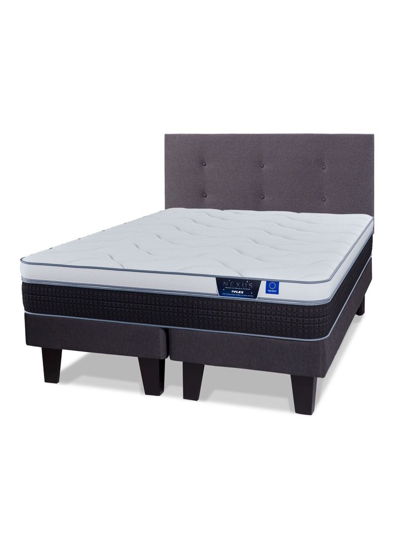 Cama Europea Nexus 2 Plazas Base Dividida + Respaldo Royal Grafito-0