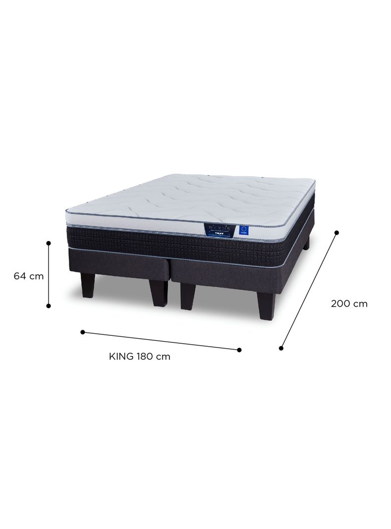 Cama Europea Nexus King + Respaldo Modern Grafito-1