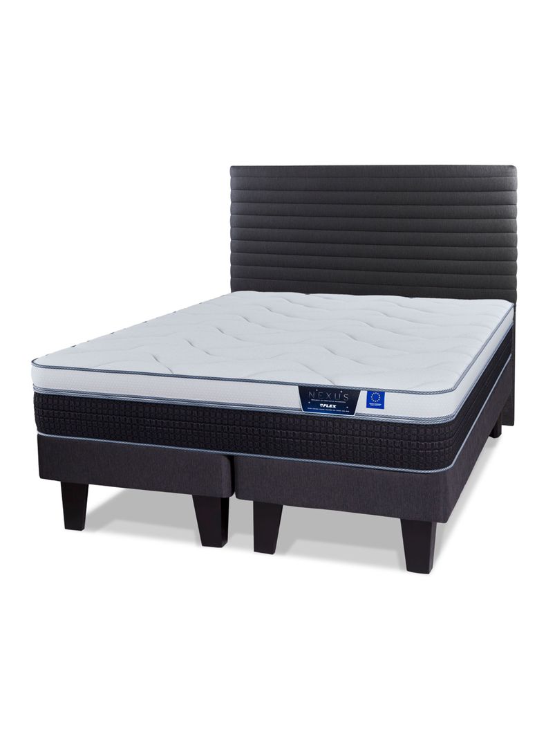 Cama Europea Nexus King + Respaldo Modern Grafito-0