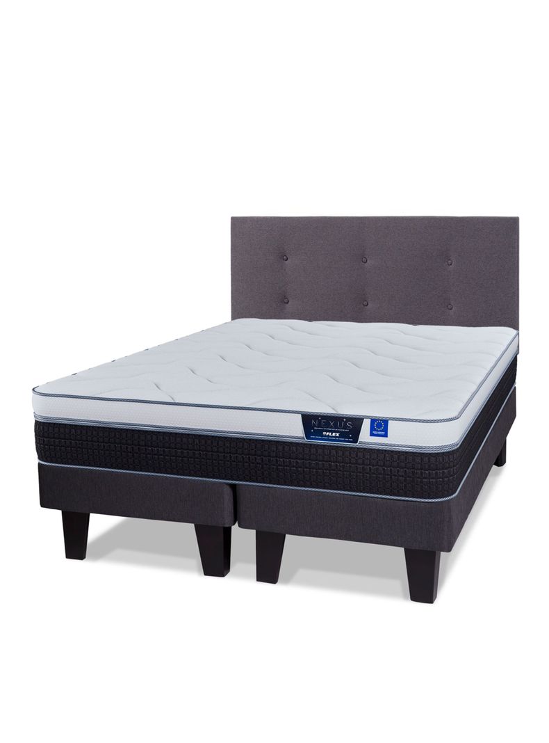 Cama Europea Nexus King + Respaldo Royal Grafito-0