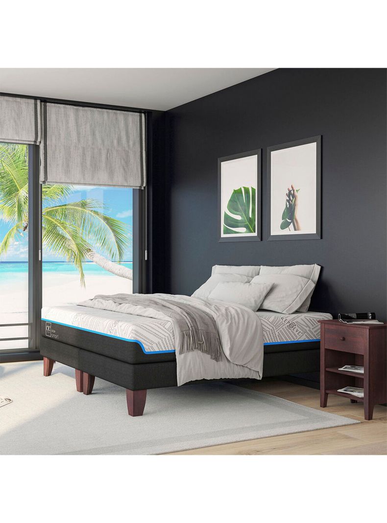Cama Europea Green Infinity 2 Plazas Base Dividida + Almohadas-5