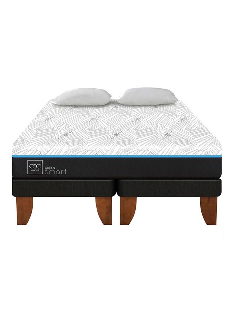 Cama Europea Green Infinity 2 Plazas Base Dividida + Almohadas-2