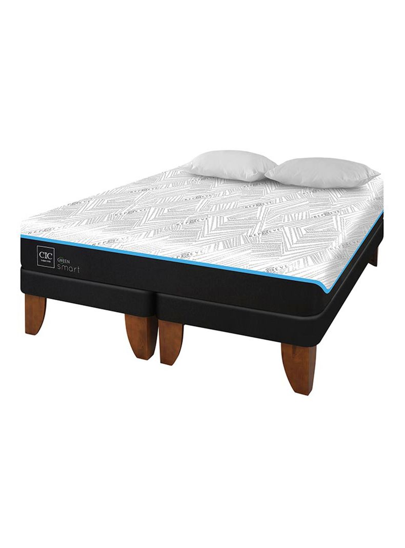 Cama Europea Green Infinity 2 Plazas Base Dividida + Almohadas-0