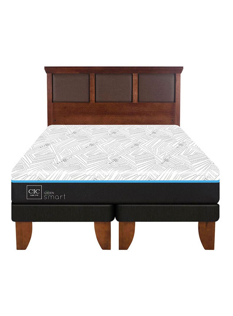 Cama Europea Green Infinity 2 Plazas Base Dividida + Respaldo Torino Caramel-2