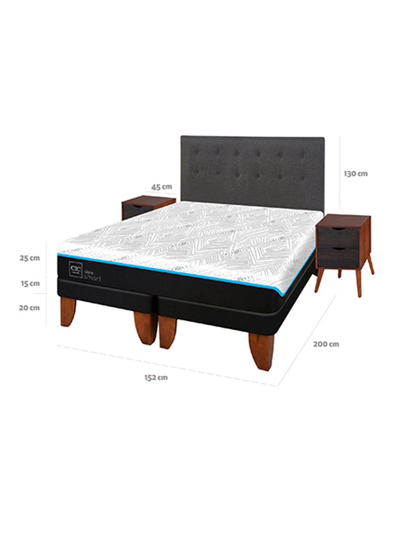 Cama Europea Green Infinity King + Set Muebles Eufrates-1