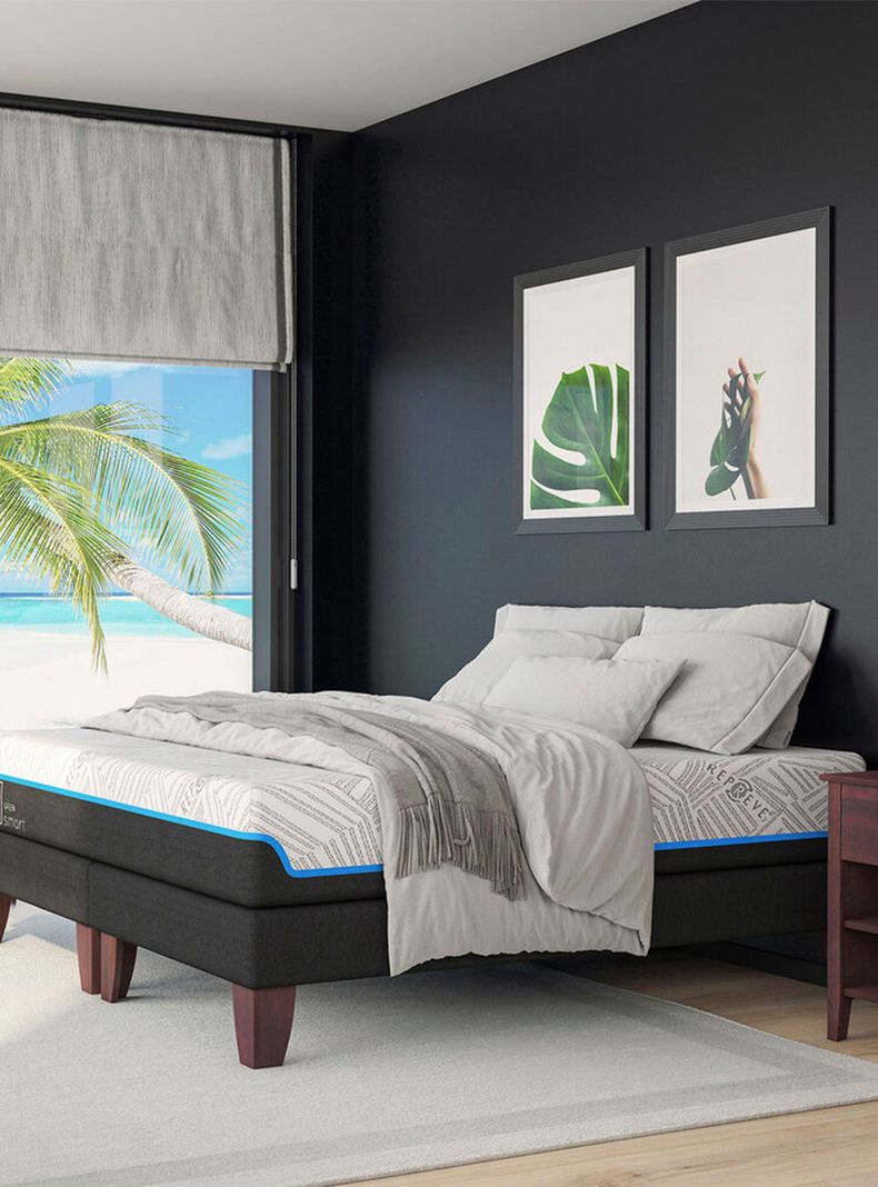 Cama Europea Green Infinity 2 Plazas Base Dividida + Respaldo Eufrates-5