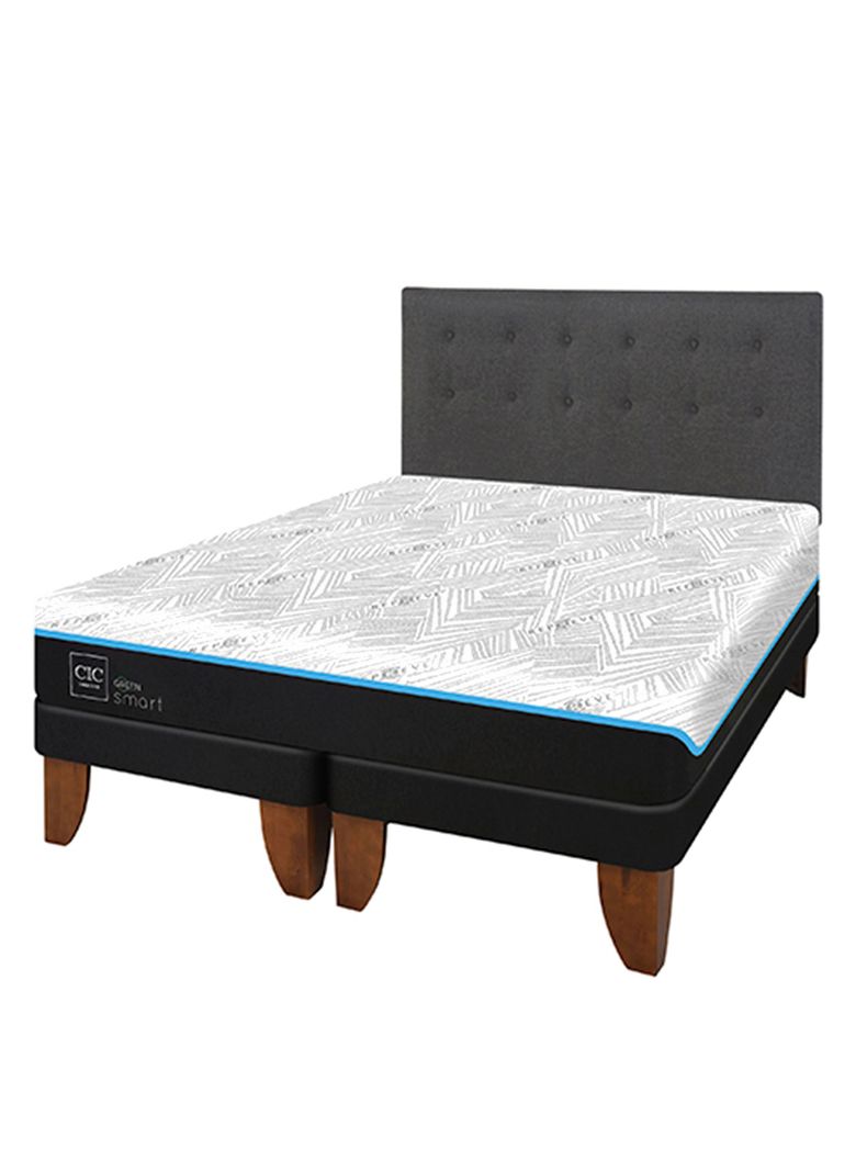 Cama Europea Green Infinity King + Respaldo Eufrates