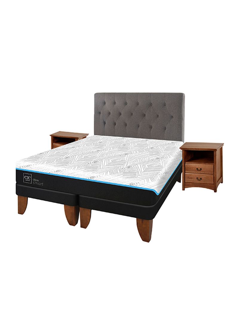 Cama Europea Green Infinity King + Set Muebles Kavery