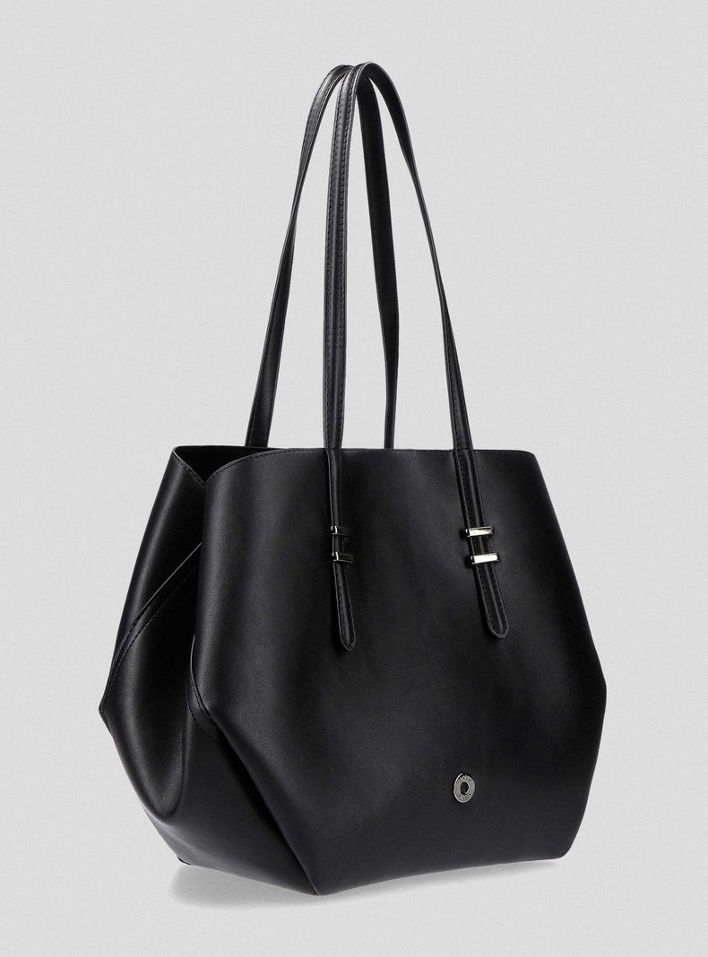 Cartera Totebag Efecto Cuero Fluído-3