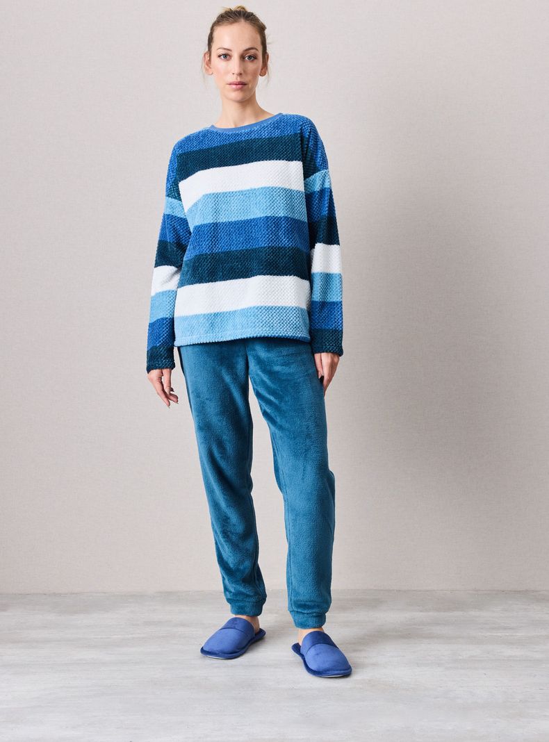 Pijama Coral Fleece Colores Pantalón Polar-4