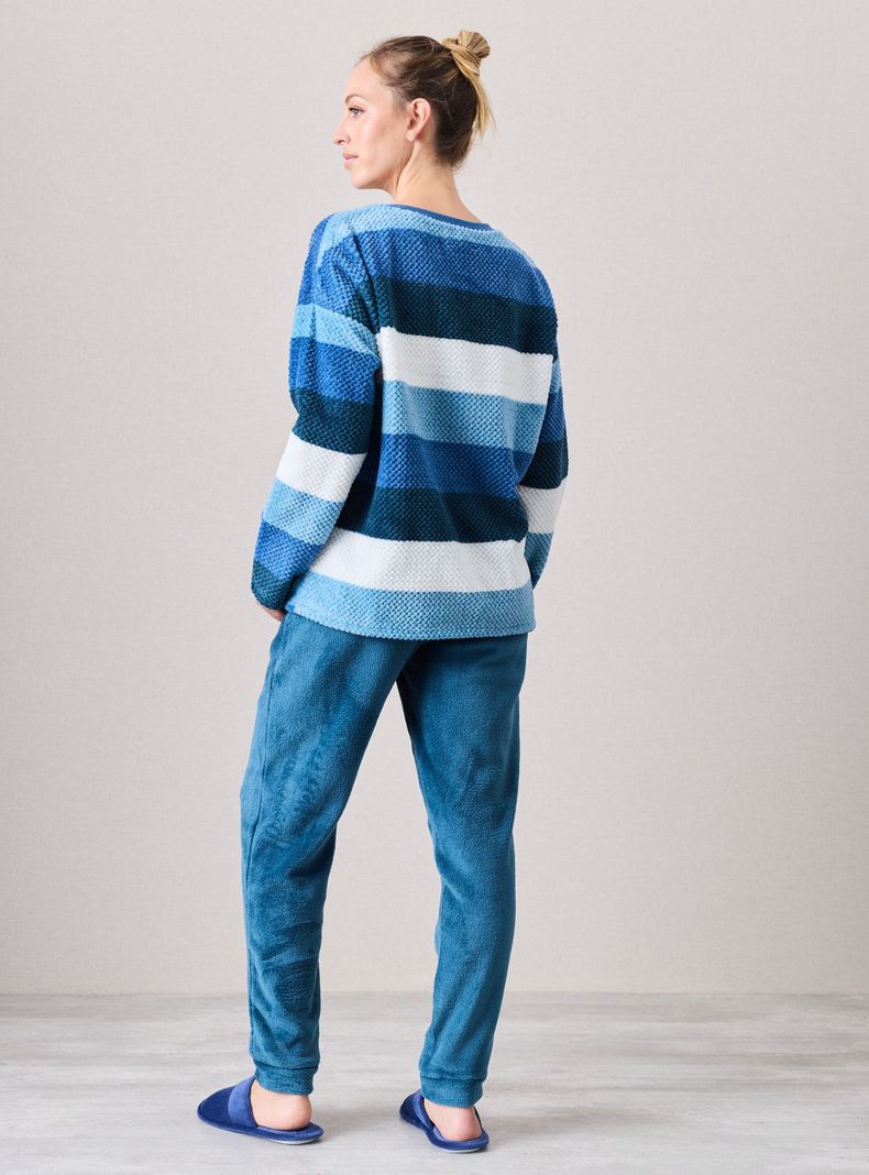 Pijama Coral Fleece Colores Pantalón Polar-5