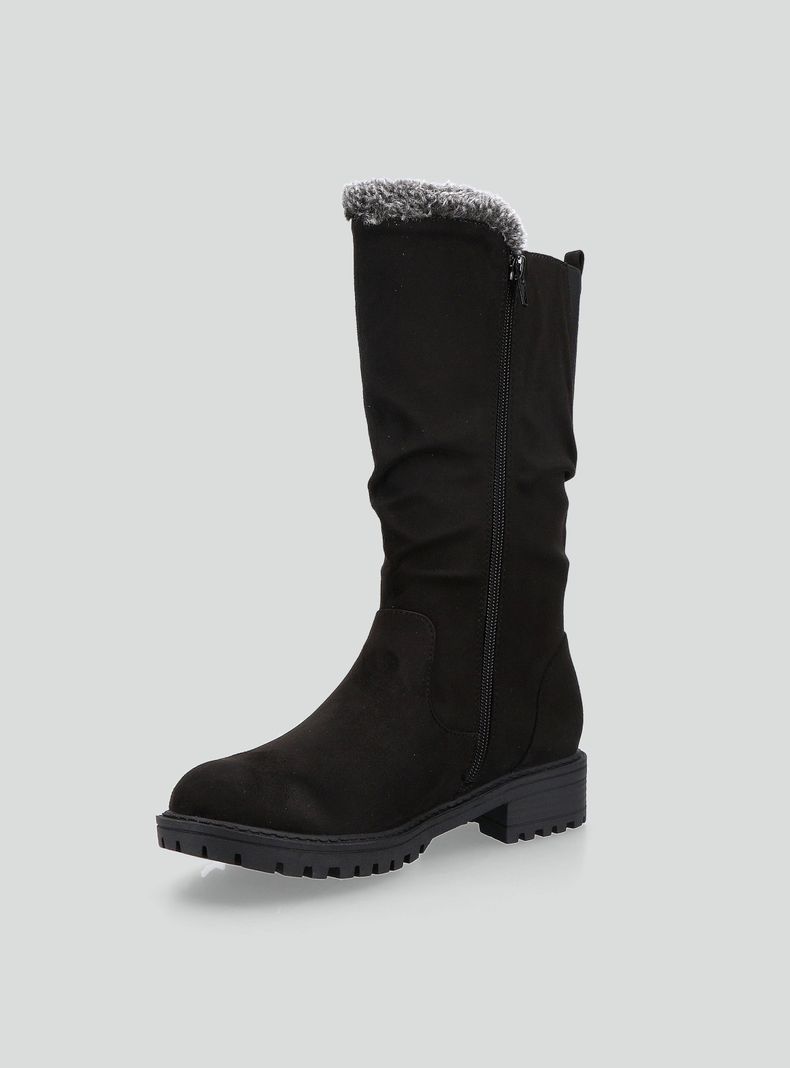Bota Larga Efecto Pelo Mujer-1