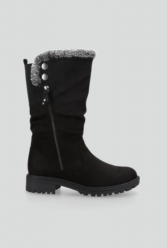 Bota Larga Efecto Pelo Mujer-4