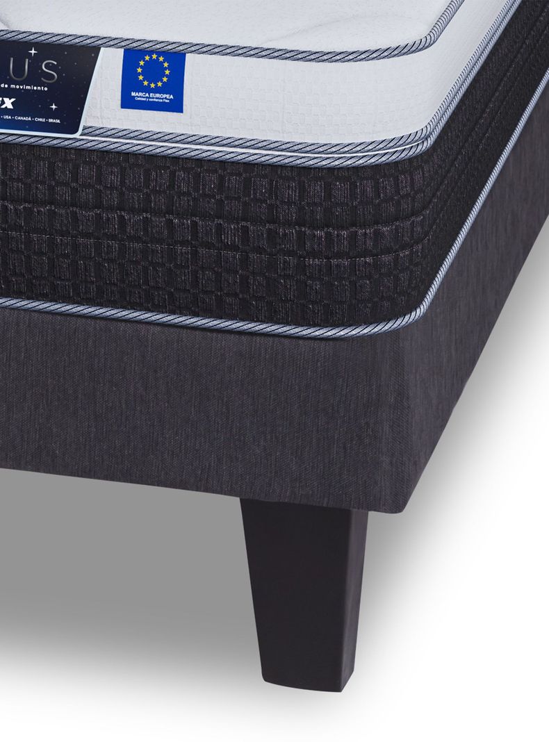 Cama Europea Nexus 1.5 Plazas Box + Respaldo Modern + Velador Rover-3