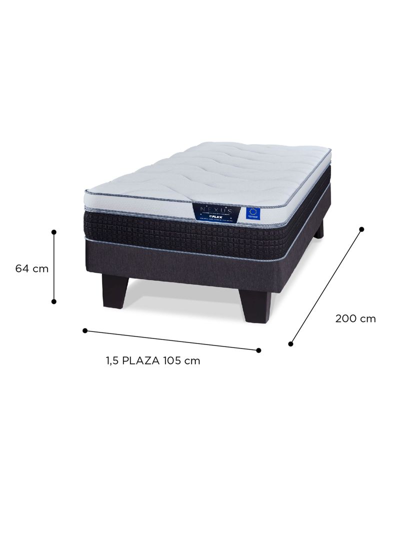 Cama Europea Nexus 1.5 Plazas Box + Respaldo Modern-1