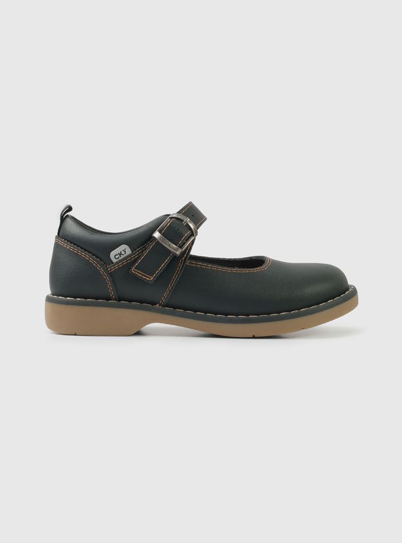 Zapato Escolar Reina de Cuero con Hebilla Niña-0