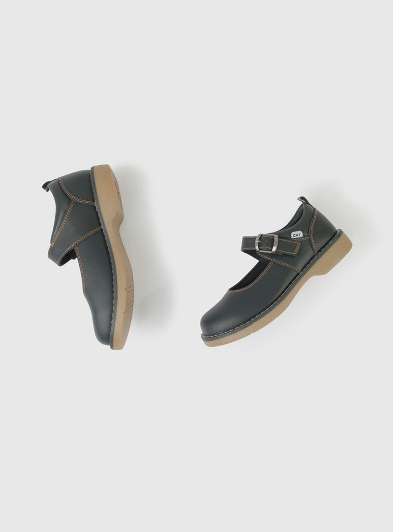 Zapato Escolar Reina de Cuero con Hebilla Niña-2