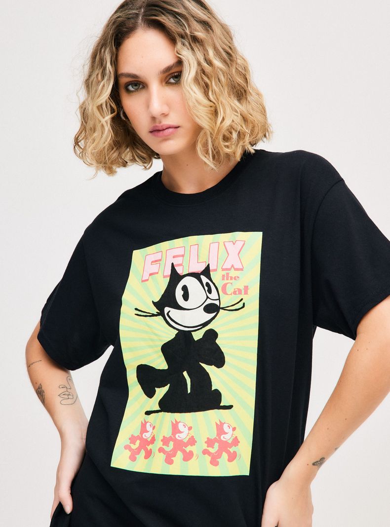 Polera Felix The Cat Negro Talla M-2