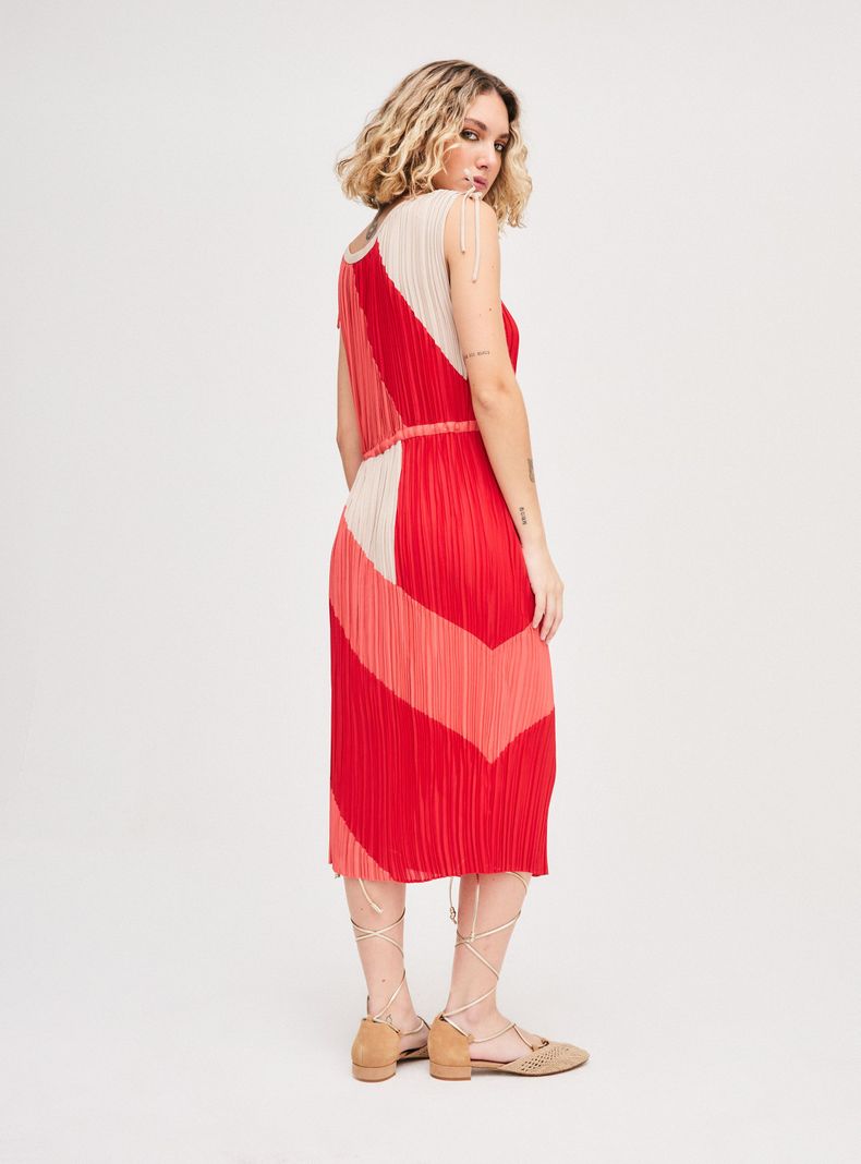 Vestido The Vintage Sisters Bcbg Rosado Plisado-3