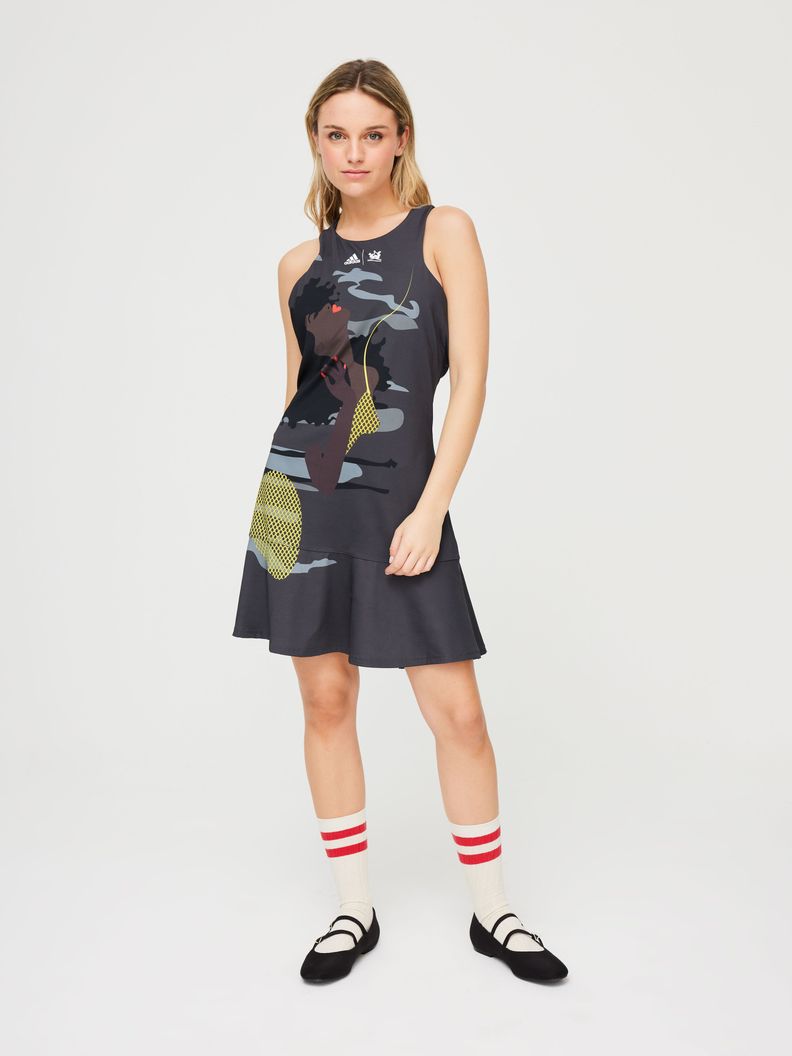 Vestido Vintage District Adidas Gris-2