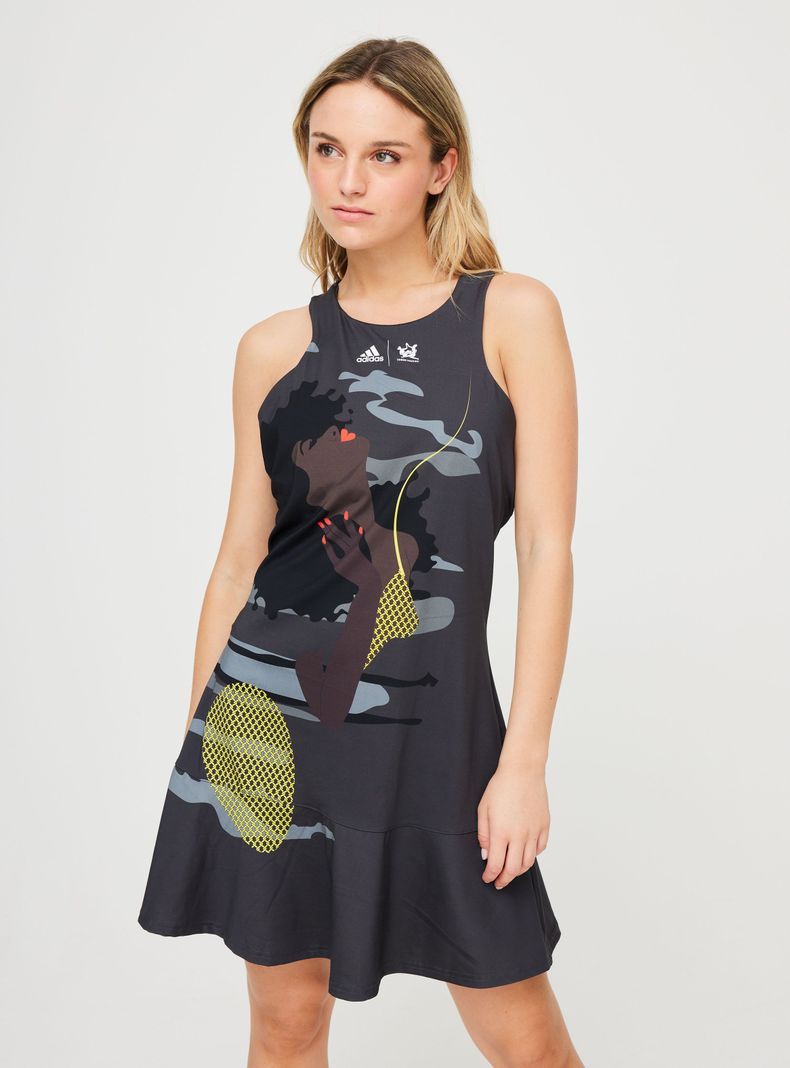 Vestido Vintage District Adidas Gris-0