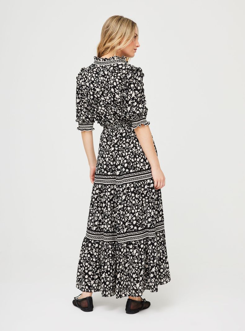 Vestido Max Studio Negro Flores Talla L-3
