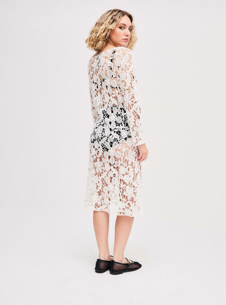 Vestido Sv Lauren Blanco Talla Xl-3