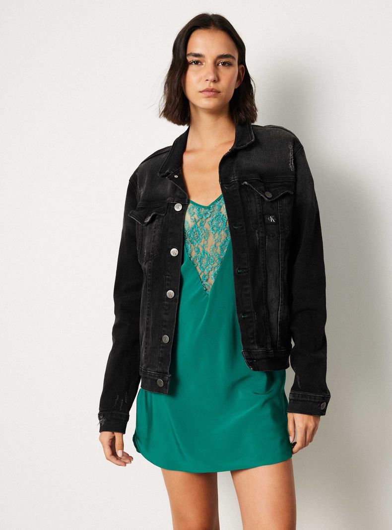Chaqueta Denim Jacket Calvin Klein Negro Talla M-0
